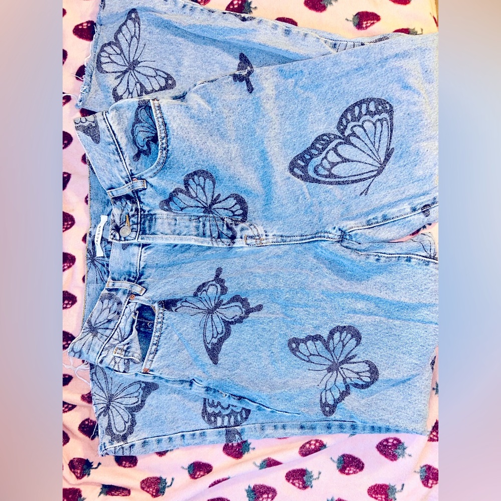 PACSUN Butterfly Print Jeans